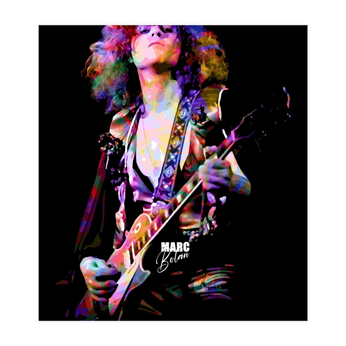 Marc Bolan Musician Legend in Colorful (Print Only)