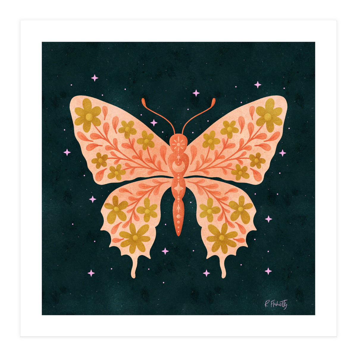 Cosmic Floral Butterfly (Print Only)