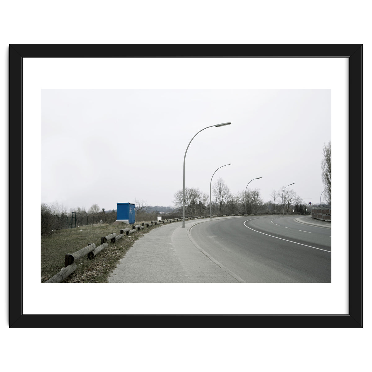 Street light on the curving road