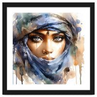Blue Veil Tuareg Woman Portrait