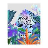 Holographic Leopard, Tropical Jungle Eclectic Nature, Colorful Botanical Wildlife, Boho Contemporary Animals, Tiger Cheetah Cat Maximalism (Print Only) thumbnail