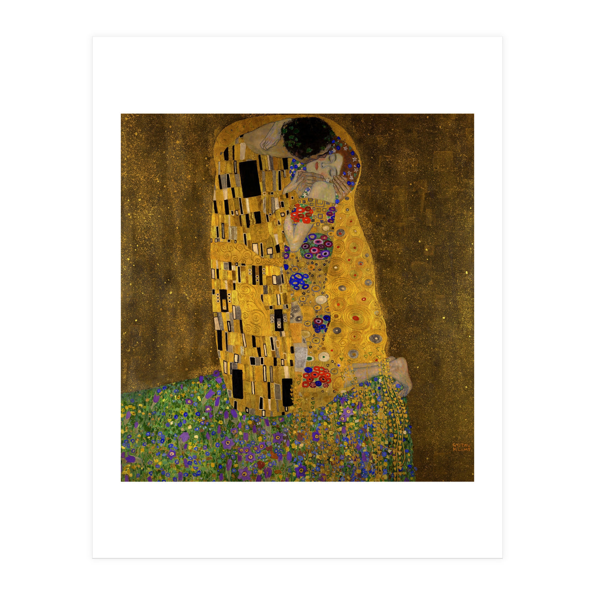 Gustav Klimt The Kiss Gold Romantic Art (Print Only)