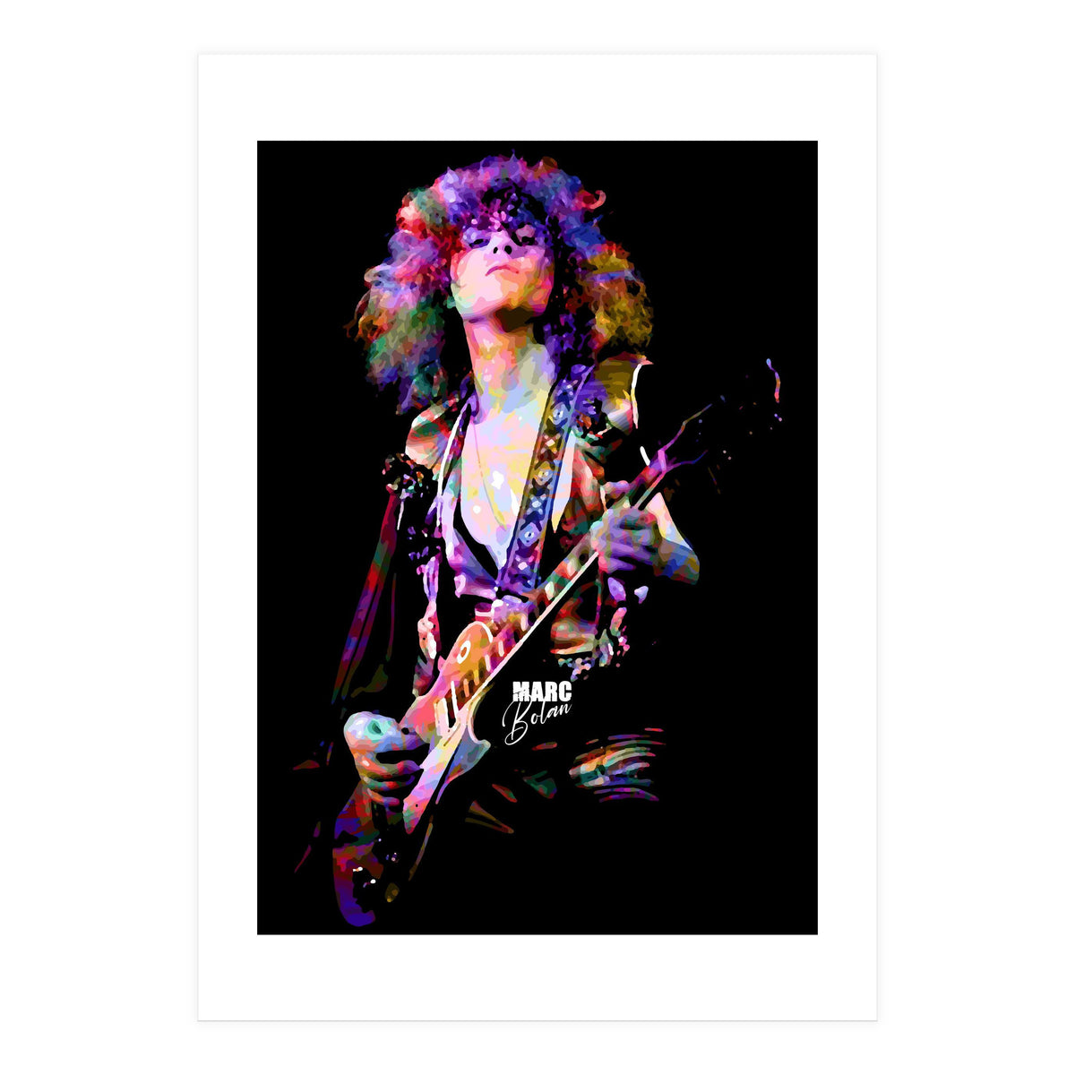 Marc Bolan Musician Legend in Colorful (Print Only)
