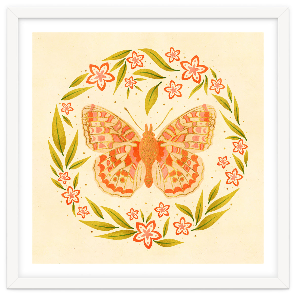 Retro Floral Butterfly