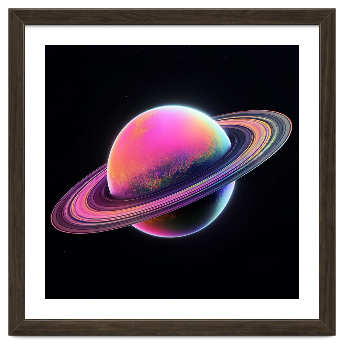 Neon Nebula Planet: Surreal Cosmic Illustration