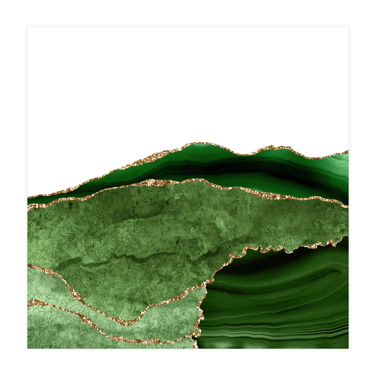 Green & Gold Agate Texture 28 (Print Only)