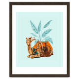 Camel Ride, Modern Bohemian Eclectic Animals, India Culture Travel Palm Desert Painting thumbnail