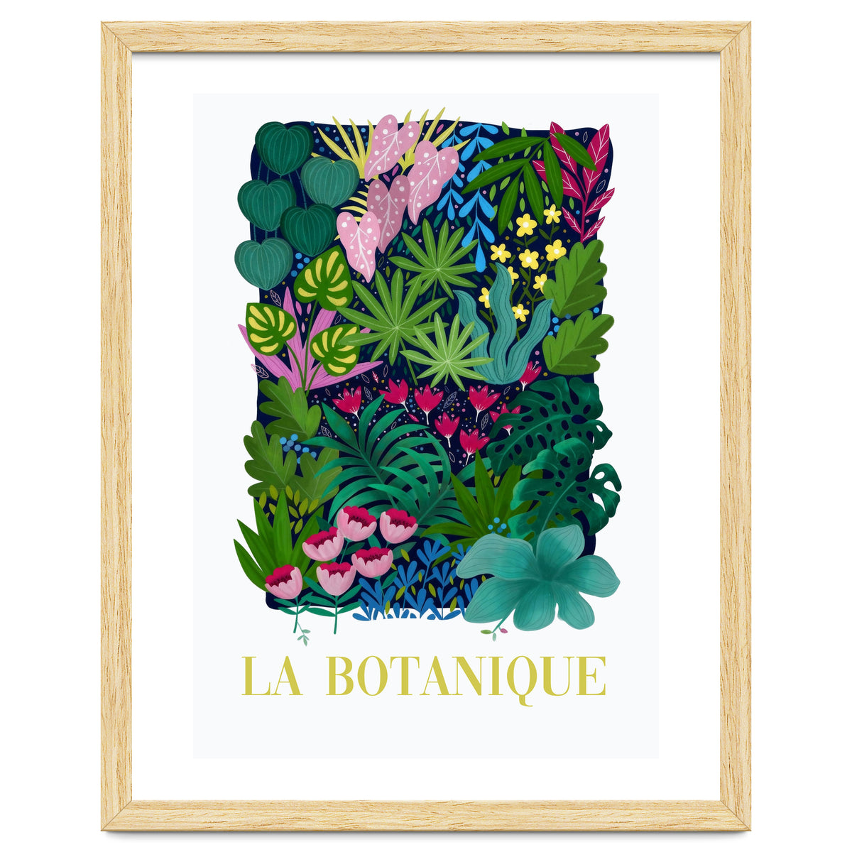 La Botanique, Botanical Garden, Colorful Jungle Print, Boho FLower Market