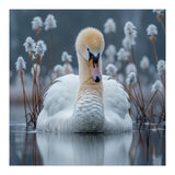 Swan Floating Serene On Calm Water (Print Only) thumbnail