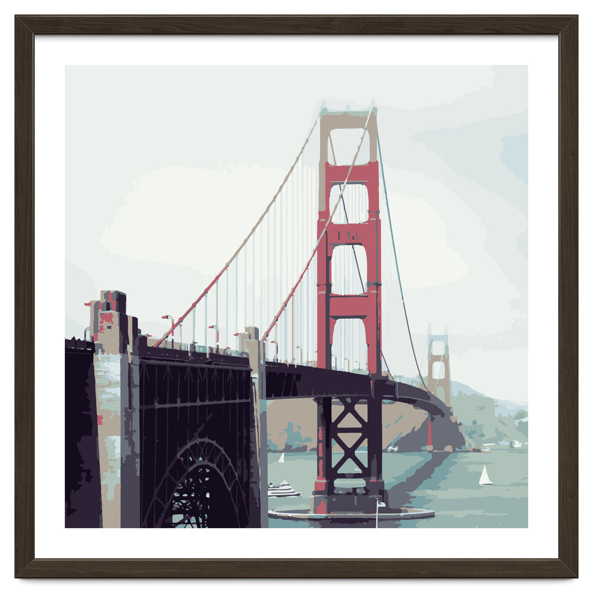 Golden Gate Watercolor Art