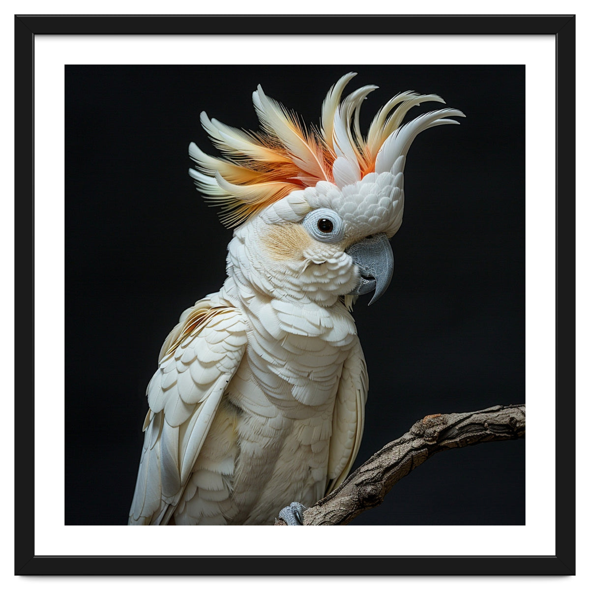 White Cockatoo Parrot Bird Perched On Branch