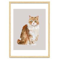 Handpainted messy oil painting of furry baby cat