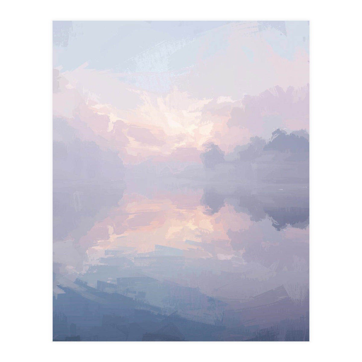 Ethereal Misty Lakeside at Dawn (Print Only)