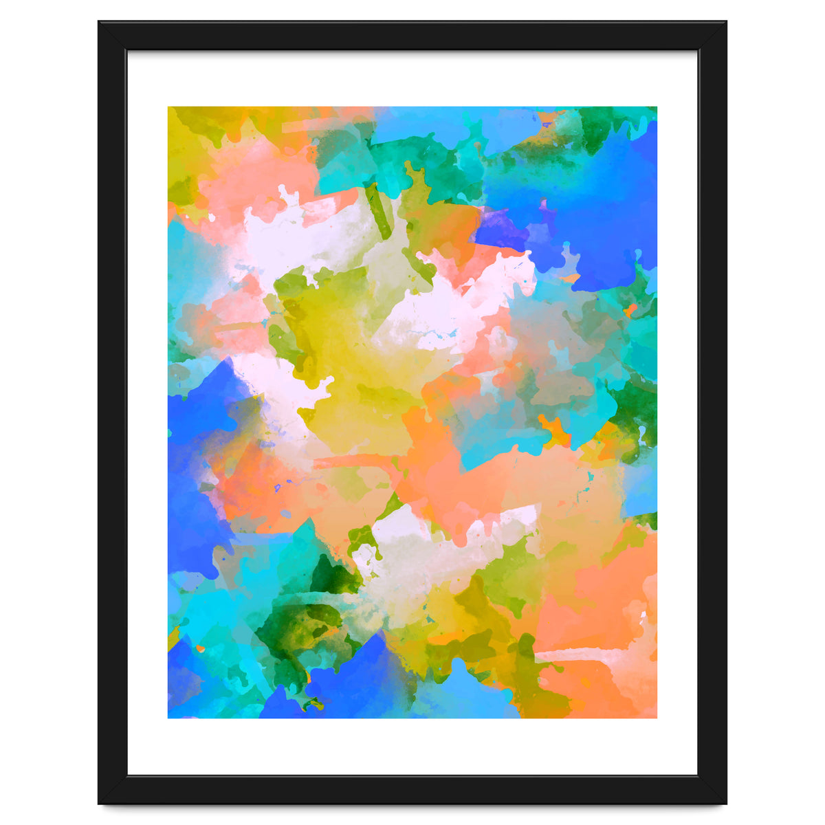 The Power Of Faith, Abstract Watercolor Painting, Pastel Bohemian Colorful Eclectic, Blush Sky 70s Playful
