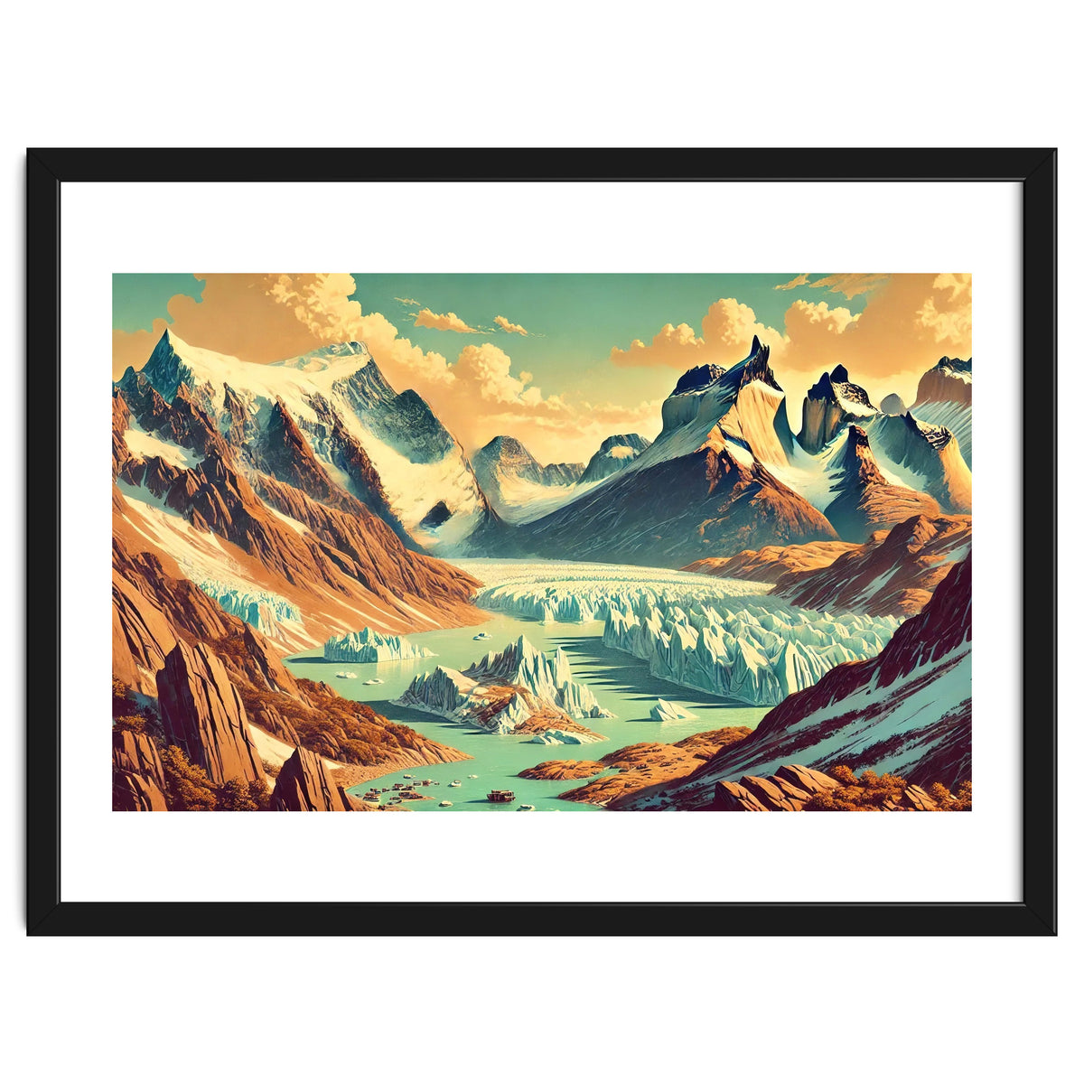 Vintage Argentina, Patagonia Glaciers Poster