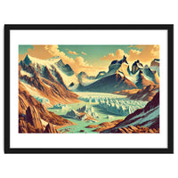 Vintage Argentina, Patagonia Glaciers Poster