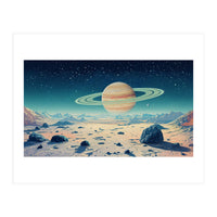 Alien Horizon: Saturn-Inspired Planetary Landscape (Print Only)