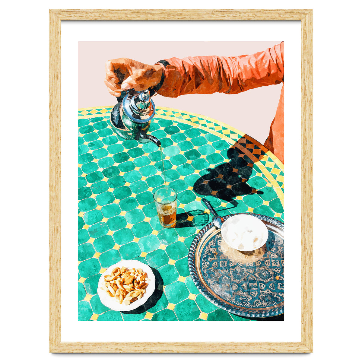 Chai, India Culture & People Painting, Exotic Travel Places Tea Bohemian Colorful Morocco Turkish