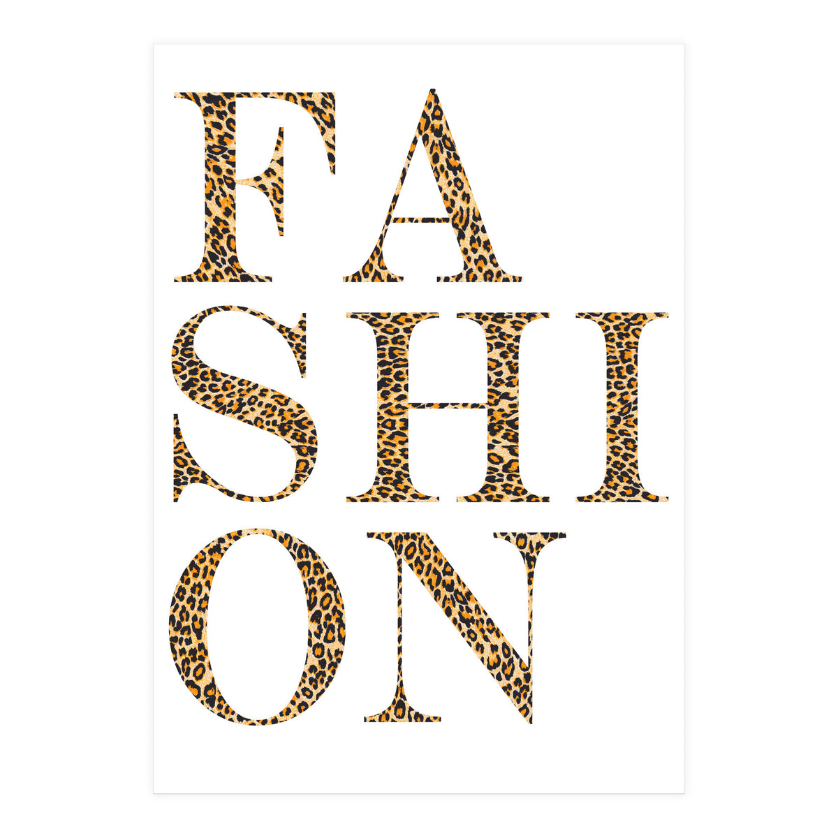 Fashion, Leopard Print Letters, Modern Chic decor (Print Only)