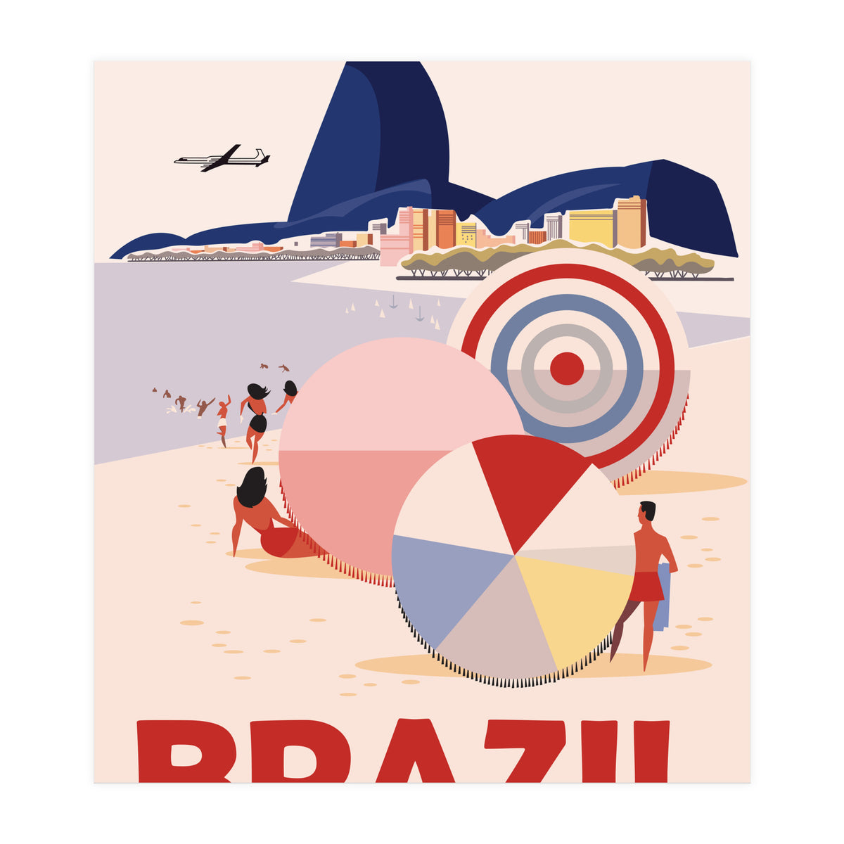 Brazil, Beach, Sao Paulo, City (Print Only)