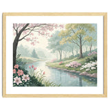 Springtime Blossoms: A Serene Garden Stream thumbnail