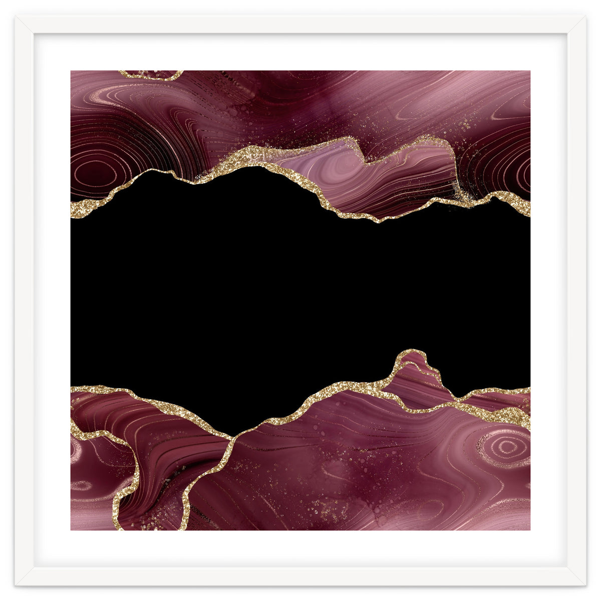 Burgundy & Gold Glitter Agate Texture 04