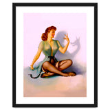 Sexy Pinup Making A Big Bad Wolf Shadow On The Wall thumbnail