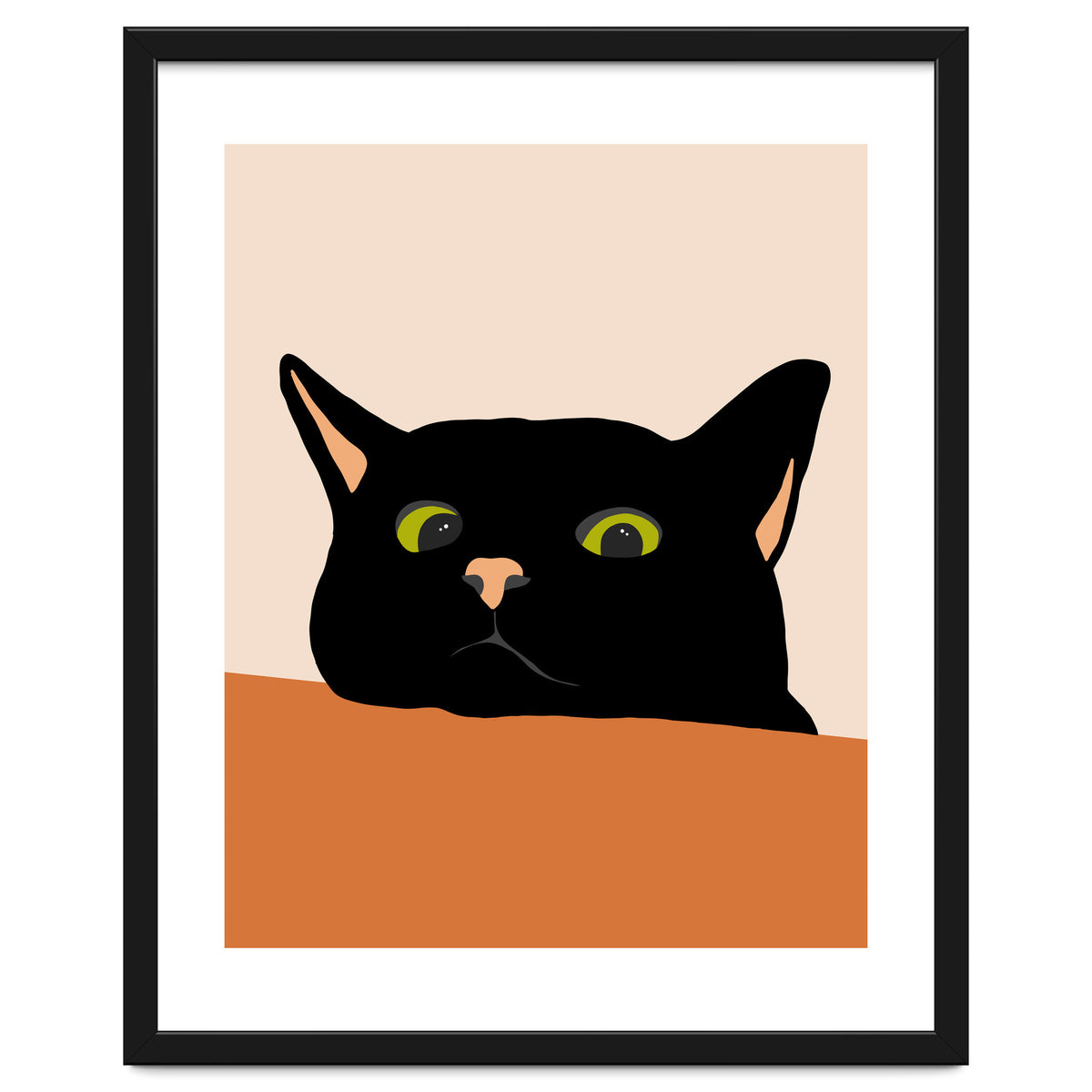The Curious Cat, Black Cat, Funny Pets, Kitten, Cute Animals, Bohemian Eclectic Painting