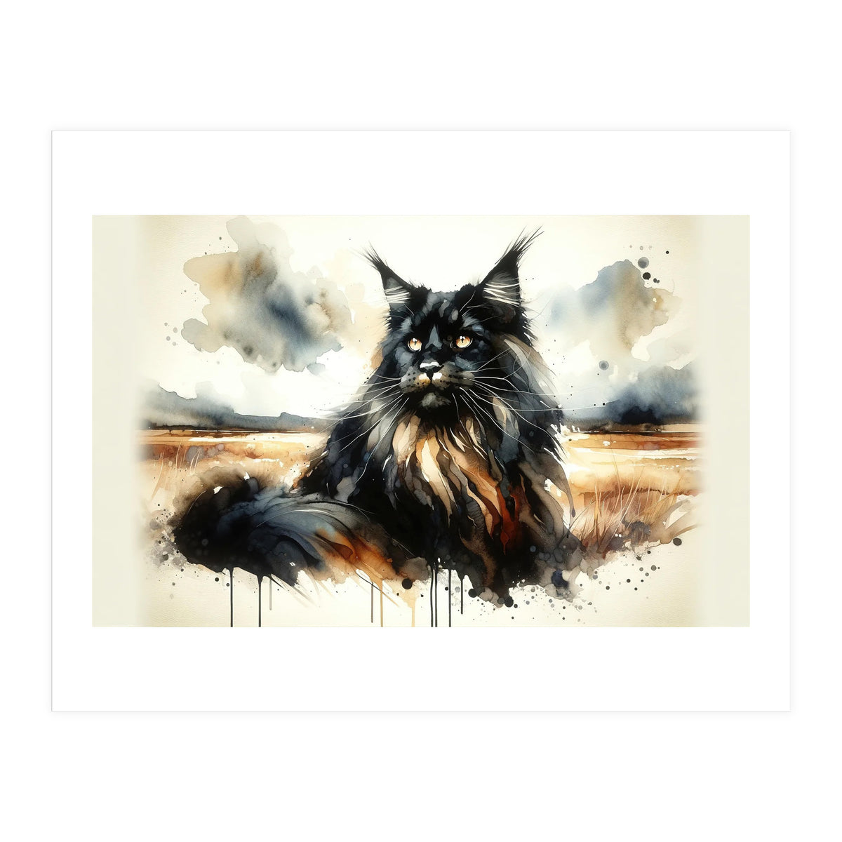 Mystical Black Cat In The Wild (Print Only)