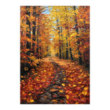 Sun-Drenched Golden Forest Path with Vibrant Autumn Foliage (Print Only) thumbnail
