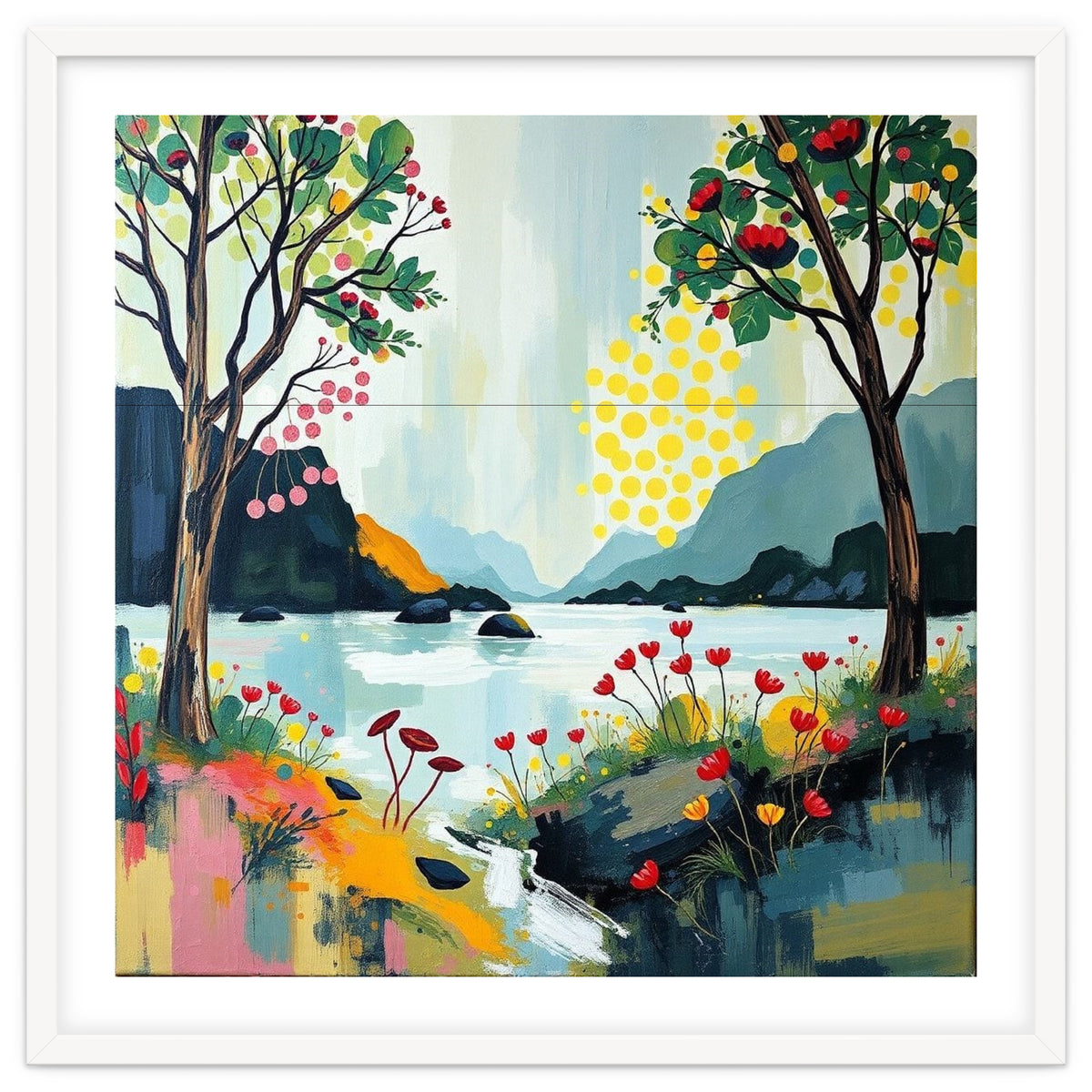 Serene Mountain Lake Landscape