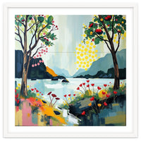 Serene Mountain Lake Landscape