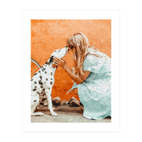 Pet Bound | Dalmatian Dog Lover Friendship Companion | Modern Bohemian Woman Puppy Animals Love (Print Only)
