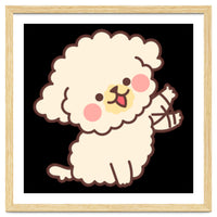 Cute Dog Happily Waving His Paw