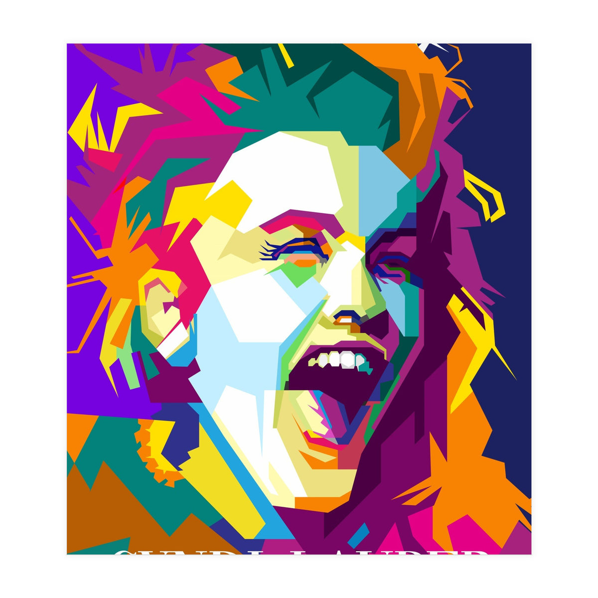Cindy Lauper 80s Retro Singer Art WPAP (Print Only)