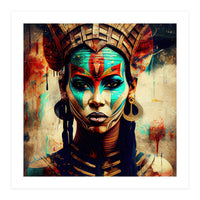 Armored Warrior Woman Portrait (Print Only)