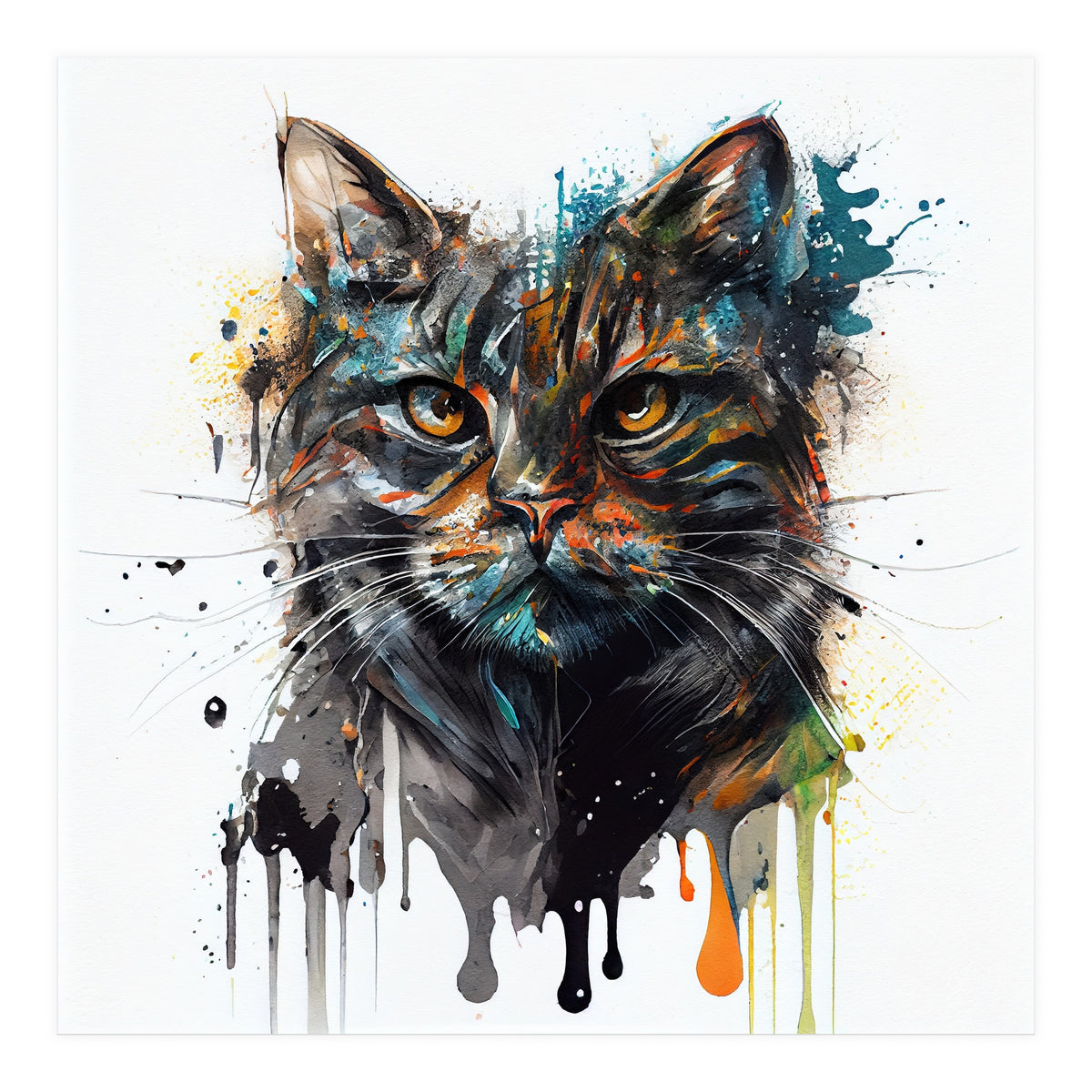 Watercolor Cat (Print Only)