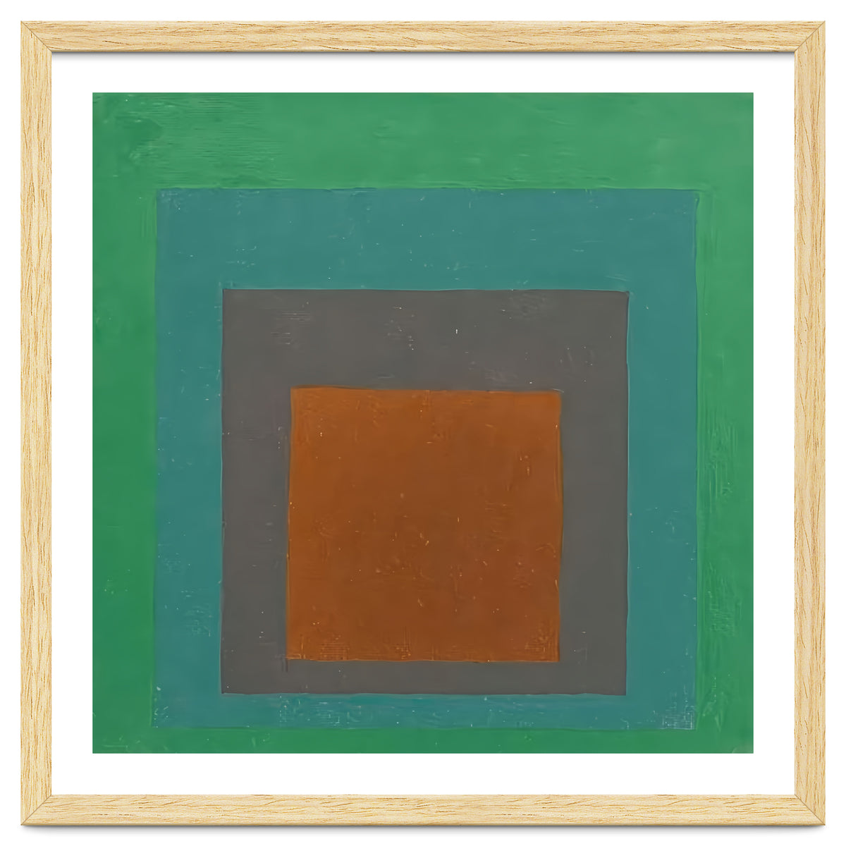 JOSEF ALBERS - HOMAGE TO THE SQUARE GREY BROWN GREEN