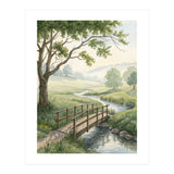 The Quiet Crossing: A Peaceful Meadow Bridge (Print Only) thumbnail