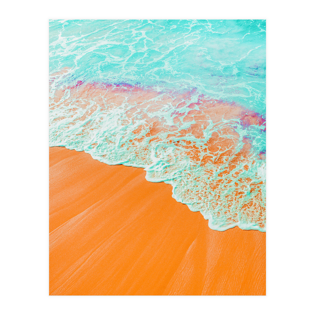 Coral Shore, Ocean Beach Photography, Summer Sea Sand Waves (Print Only)
