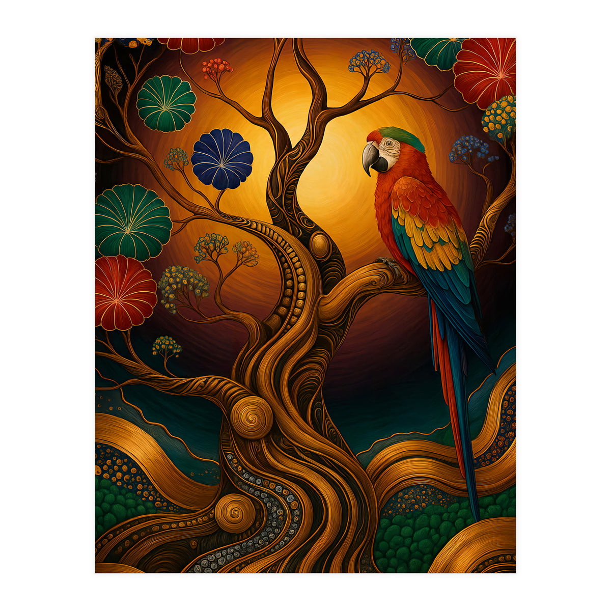 Parrot in Retro Contemporary Aesthetics (Print Only)