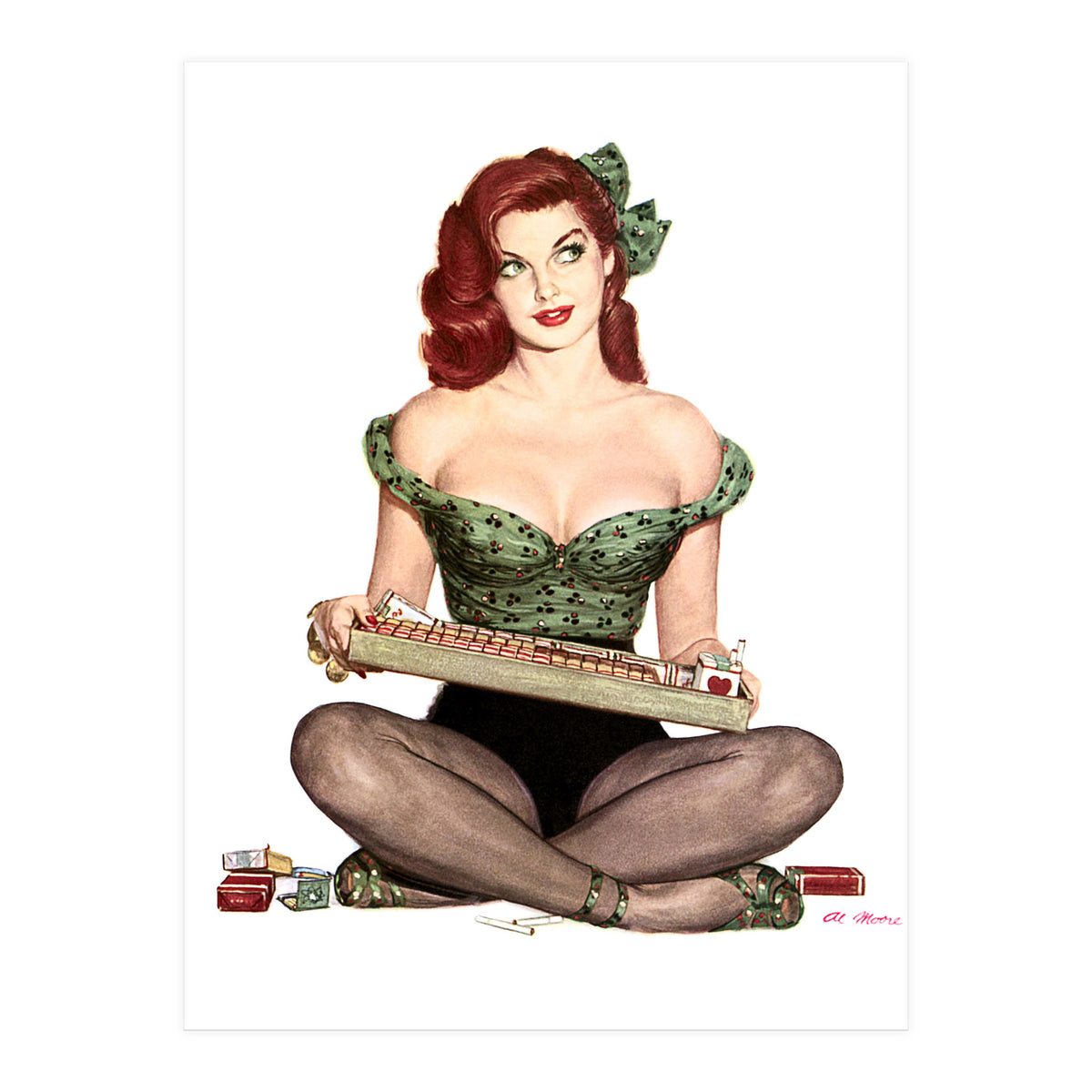 Pinup Sexy Girl Selling Cigarettes (Print Only)