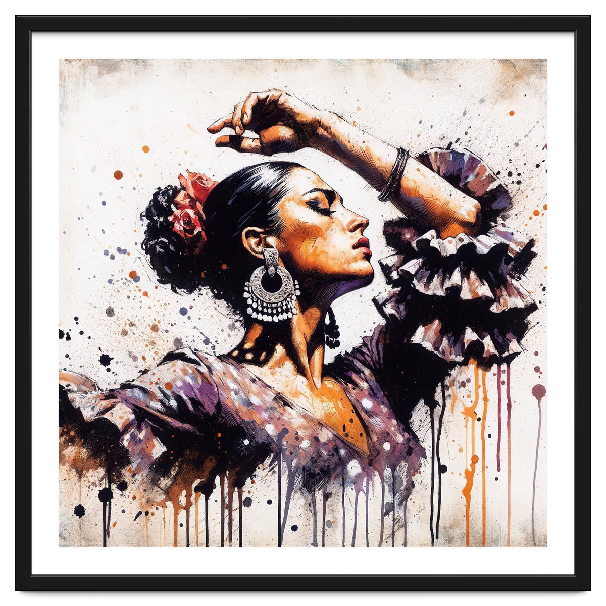 Watercolor Flamenco Dancer #1