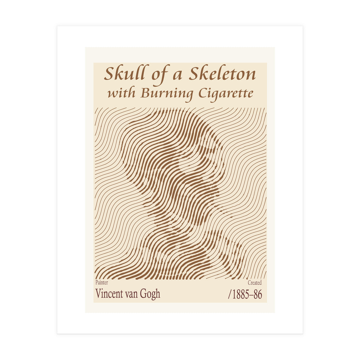 Skull of a Skeleton with Burning Cigarette - Vincent van Gogh (1885–86) (Print Only)