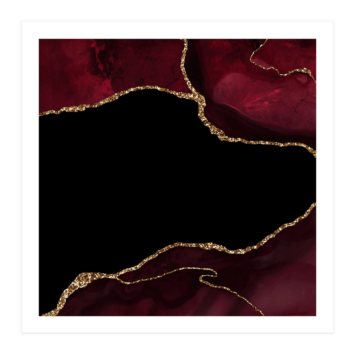 Burgundy & Gold Agate Texture 04  (Print Only)