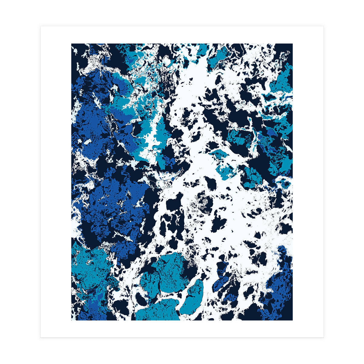 Liquid Patience, Abstract Ocean Sea Water Waves, Eclectic Scandinavian Texture Foam Neutral Nordic (Print Only)
