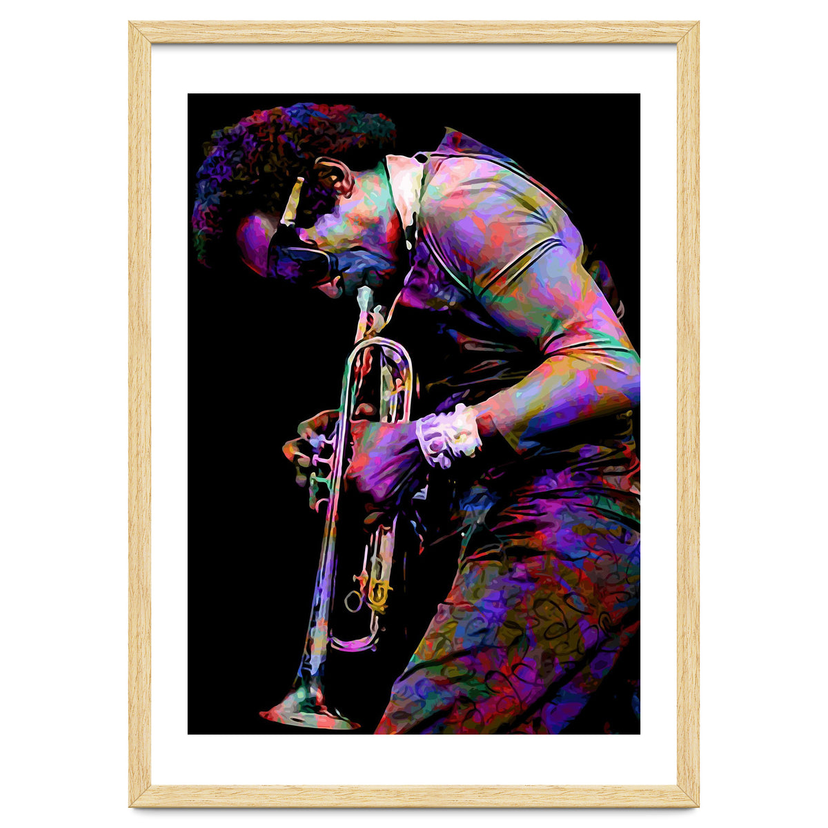 Miles Davis American Jazz Trumpeter Legend Colorful Art