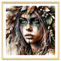 Autumn Leaf Druid Woman Portrait