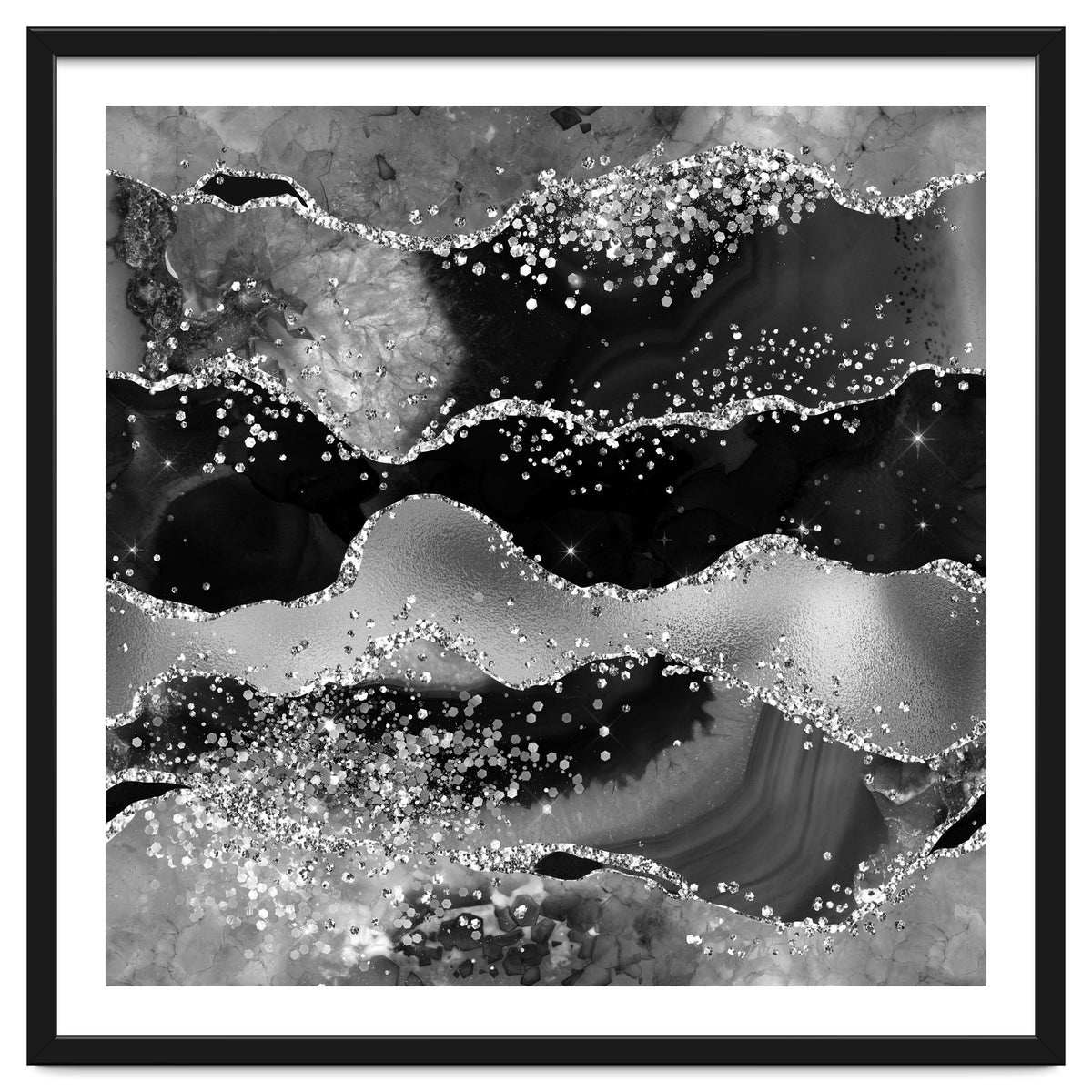 Black Glitter Agate Texture 07