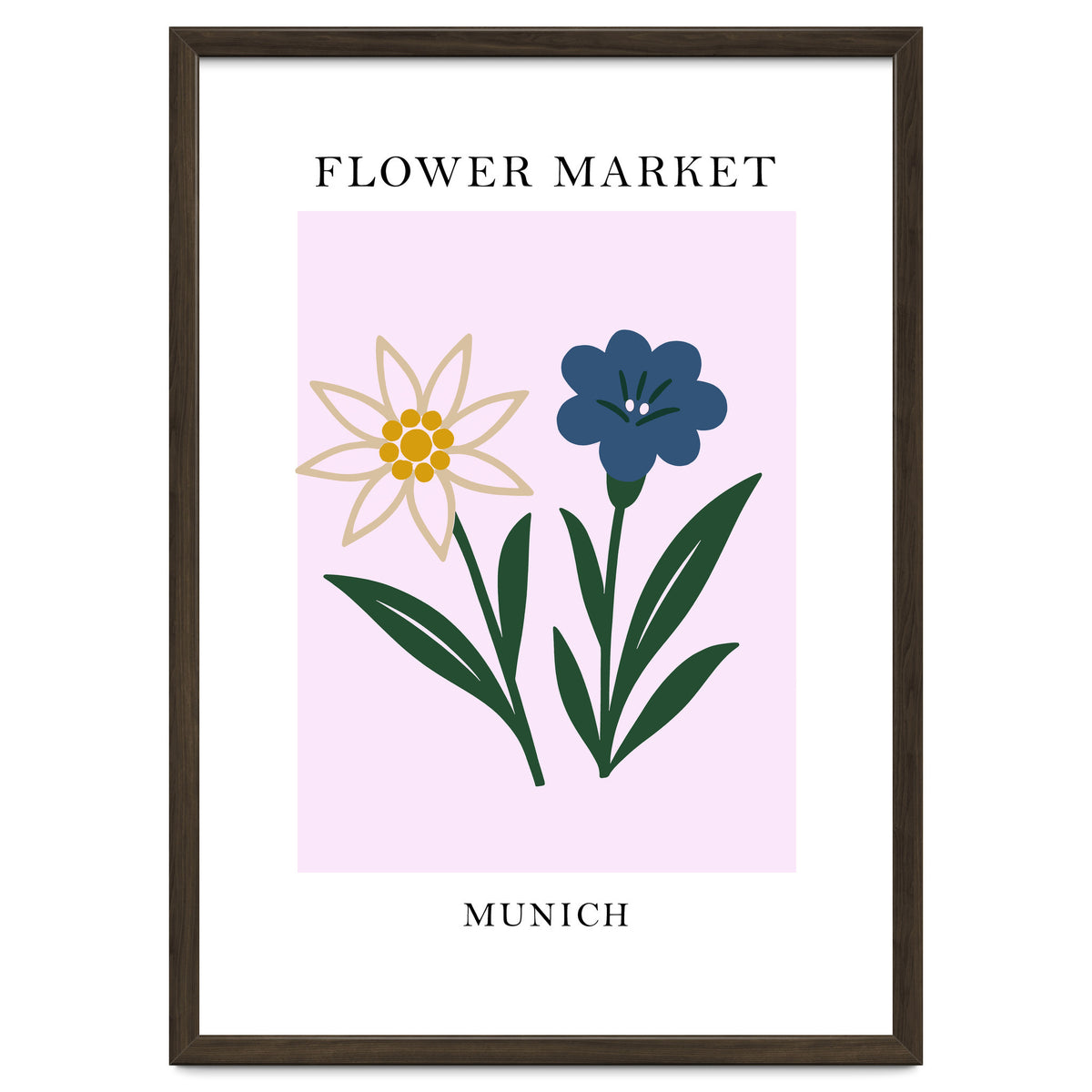 Munich Flower Market - Minimalist Edelweiss Botanical Print